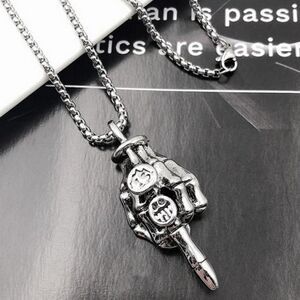 Brand New Silver Funny Finger Necklace